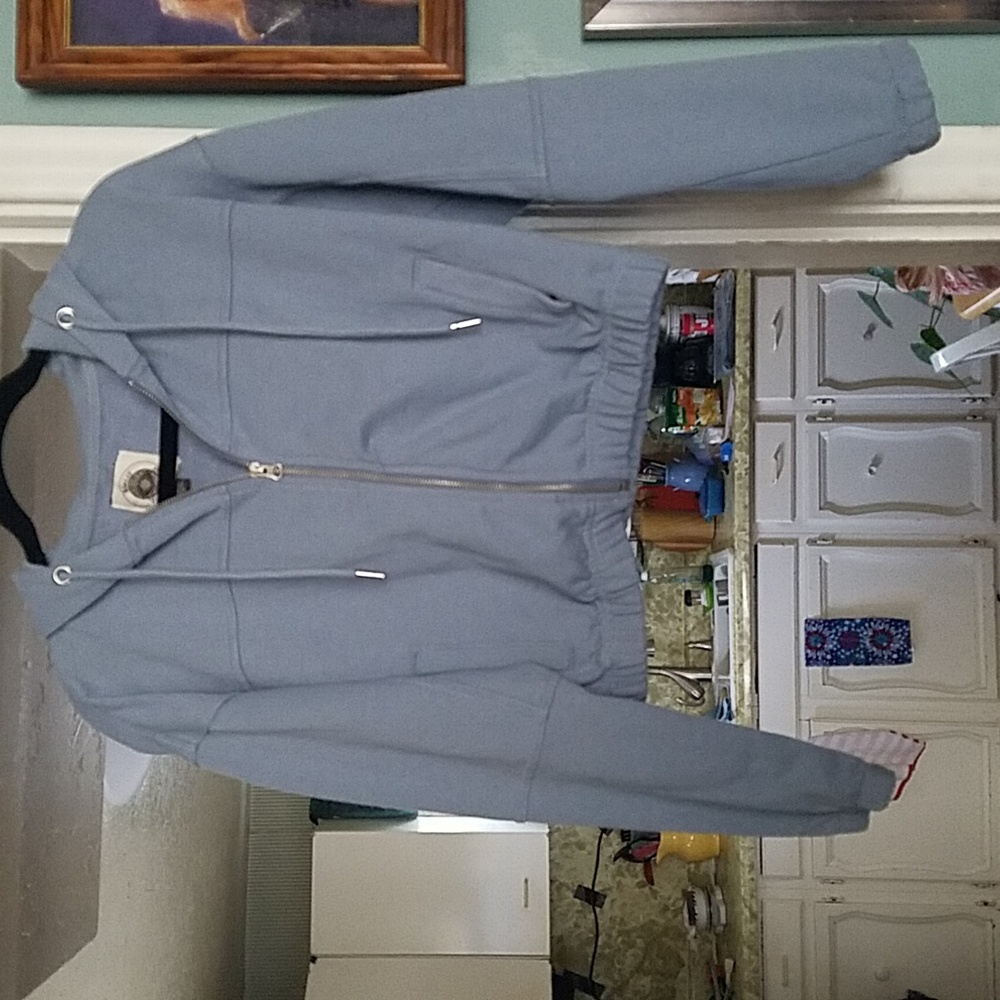 Women's Ashley Vintage Charm Cropped Hoodie, Size: Medium,  Color: Blue